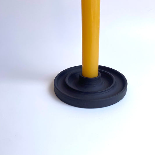 Black Candle Holder (ridged)
