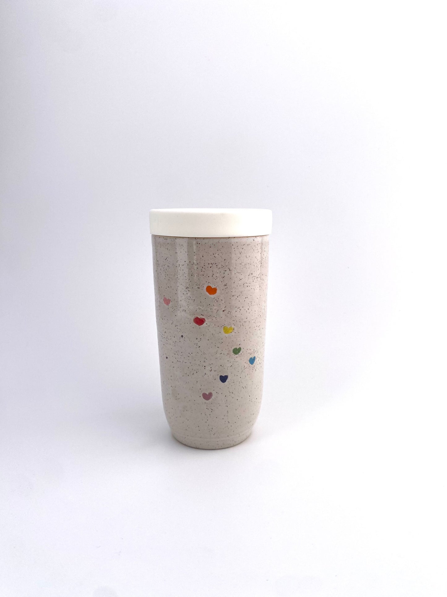 Large Lovey Travel Tumbler in White