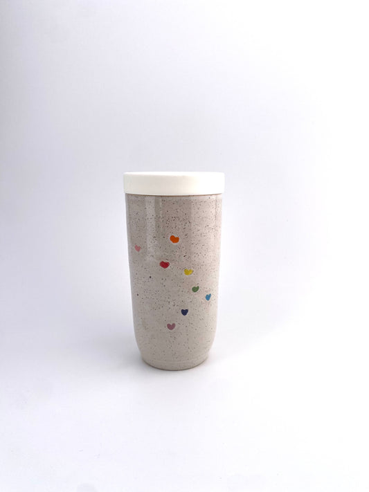 Large Lovey Travel Tumbler in White