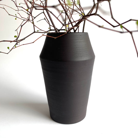 Matte Black Medium Vase