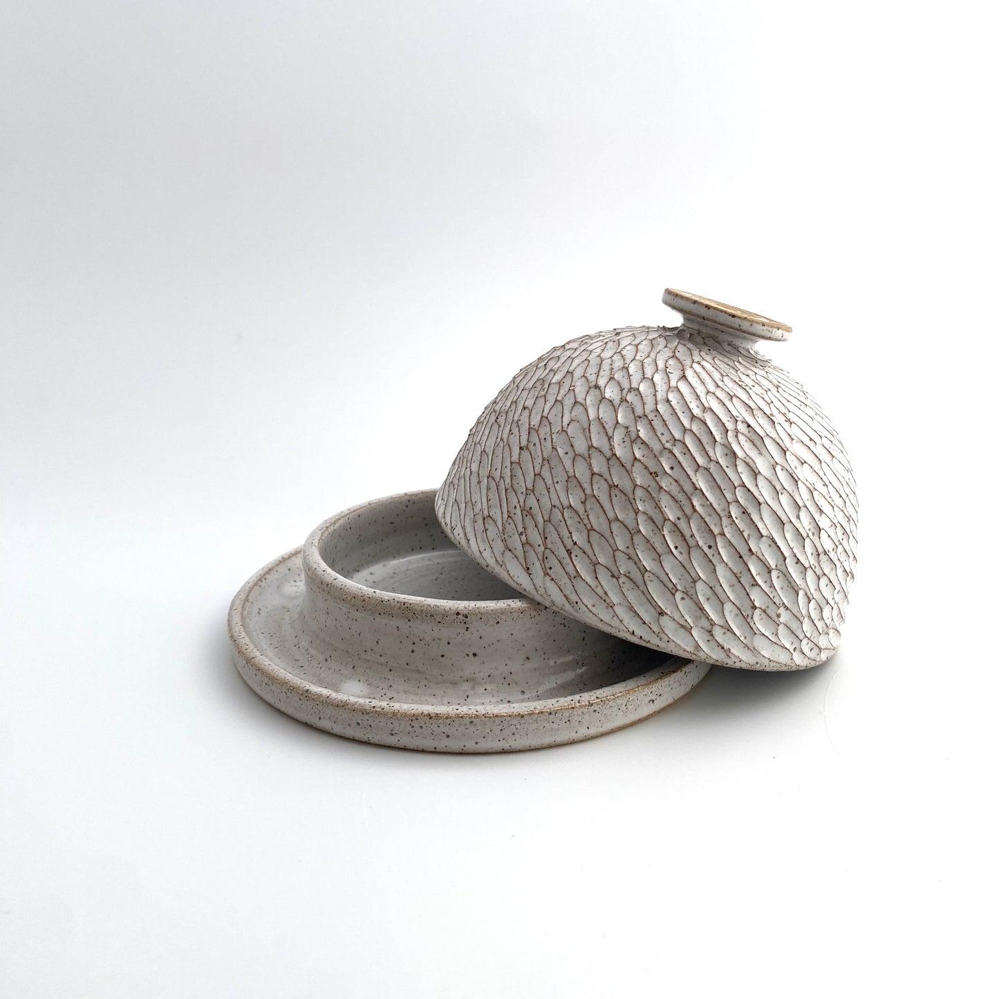 Rainstorm Butter Dish: White