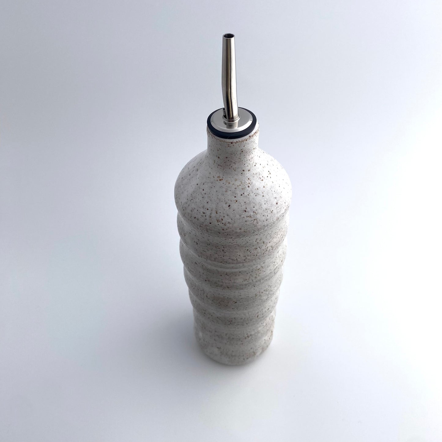 Speckled White Curve Olive Oil Vessel