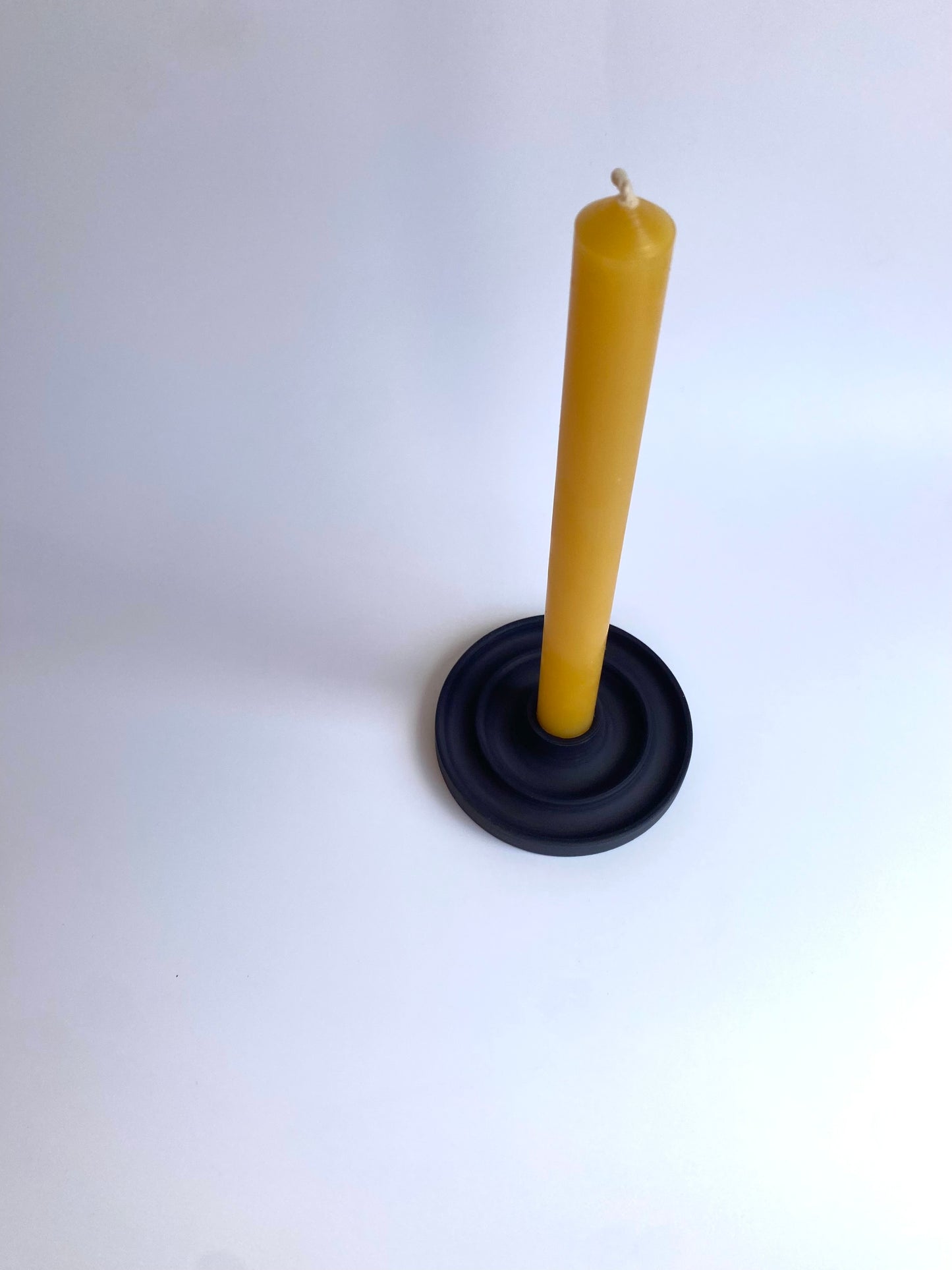 Black Candle Holder (ridged)