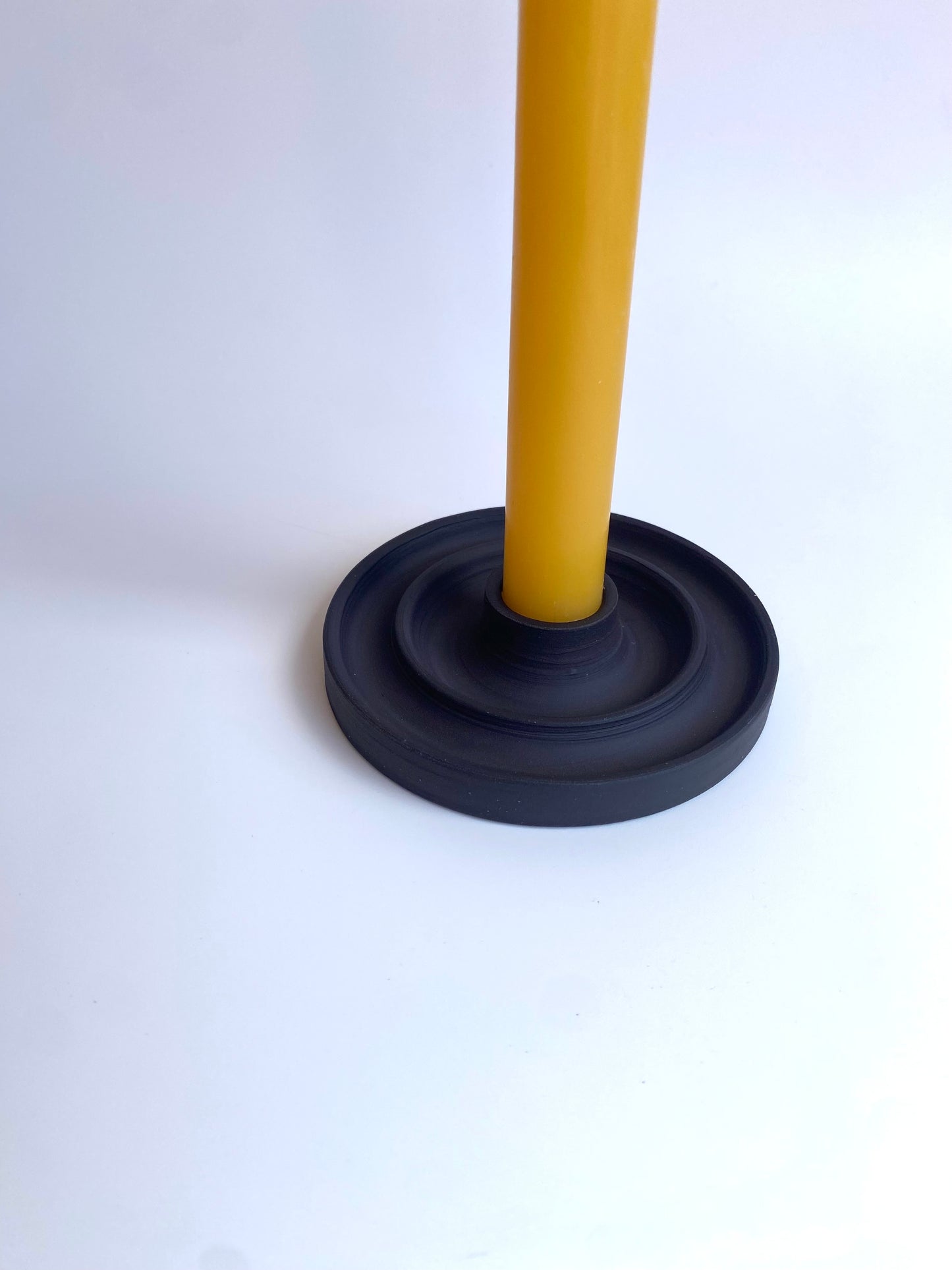 Black Candle Holder (ridged)