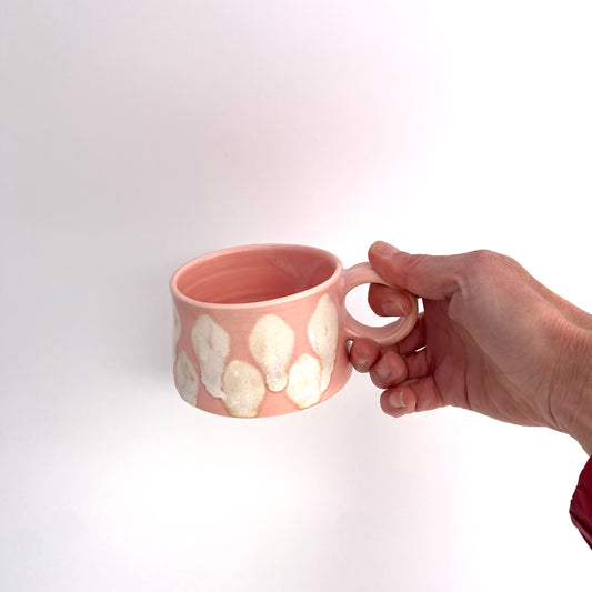 Pink Polka High Ring Mug