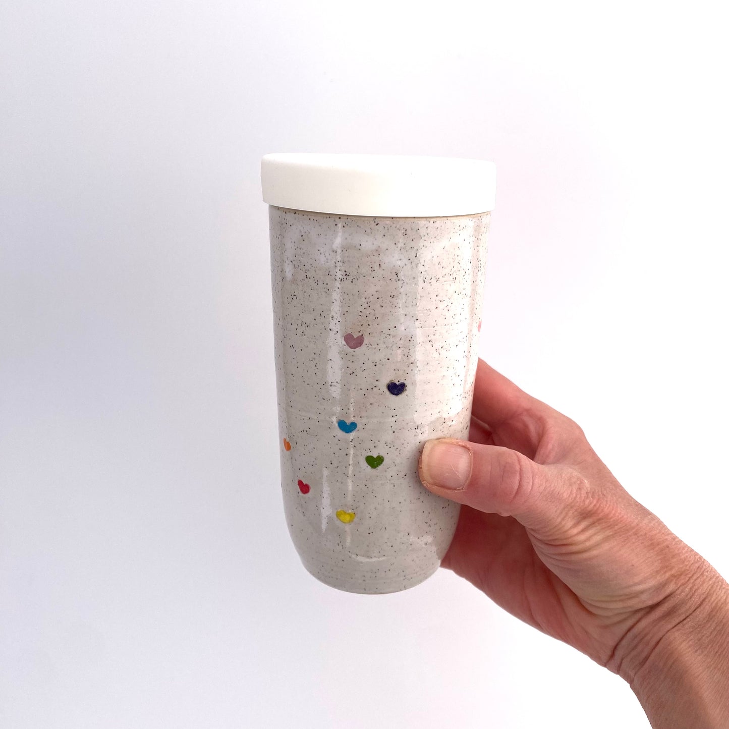 Large Lovey Travel Tumbler in White