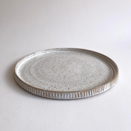 Coin Side Plate: Speckled White