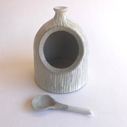 Bamboo Salt Vessel in Stone