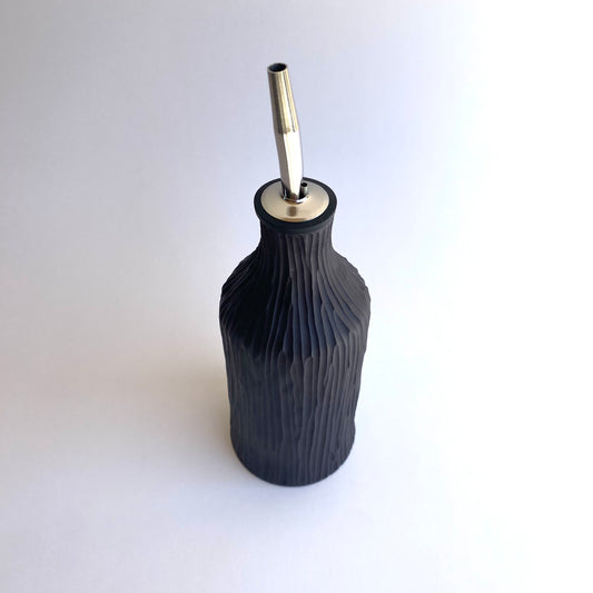 Bamboo Olive Oil Vessel in Matte Black